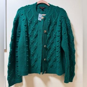 Ann Taylor green knit cardigan